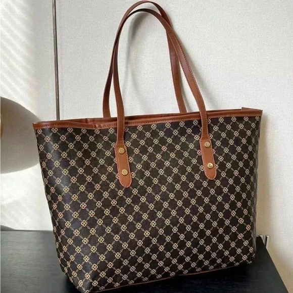Handbags - ⚠️Clearance Large Brown Patterned Casual Shoulder Tote Bag